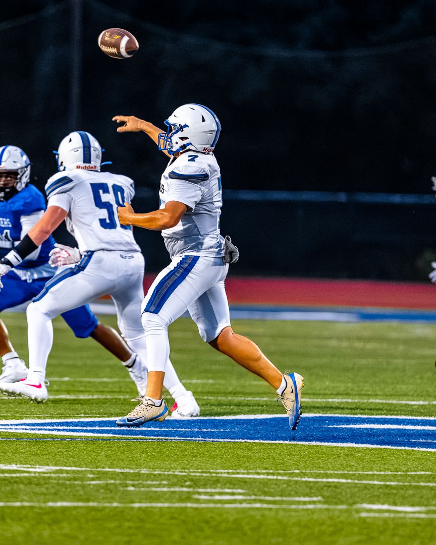 Football: Valley Central's quarterback throws against Wallkill — photographed by Tim Reynolds for 845 Sports Rewind