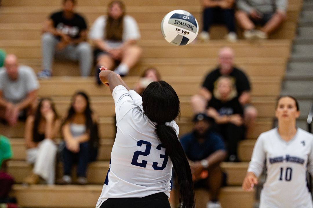 Volleyball: Monroe-Woodbury serves against Minisink Valley — photographed by 845 Sports Rewind Staff
