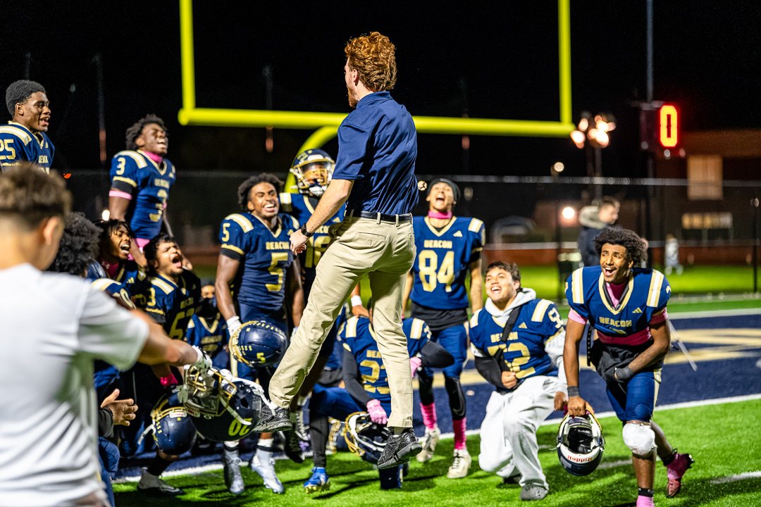Football: The Beacon sideline erupts during the Bulldogs’ 47-6 win over Saugerties — 845 Sports Rewind staff photo