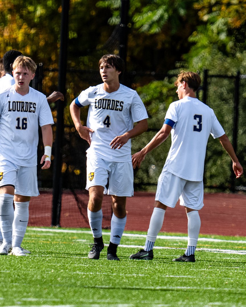 Boys soccer: Lourdes teammates regroup during the Warriors’ 2-0 win at Cornwall — 845 Sports Rewind staff photo