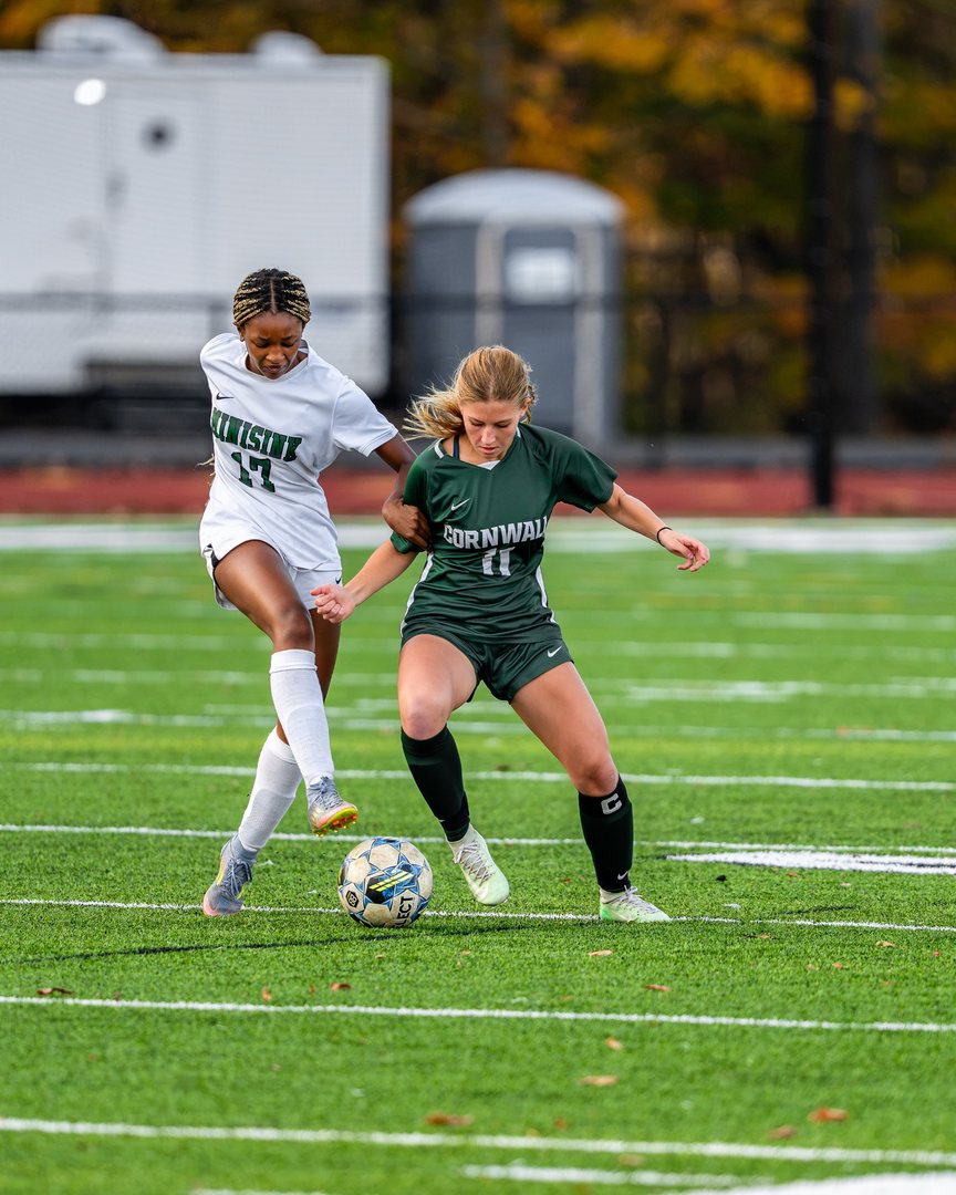 Girls soccer: Cornwall&rsquo;s No. 11 shields the ball from Minisink Valley&rsquo;s No. 17 &mdash; 845 Sports Rewind staff photo